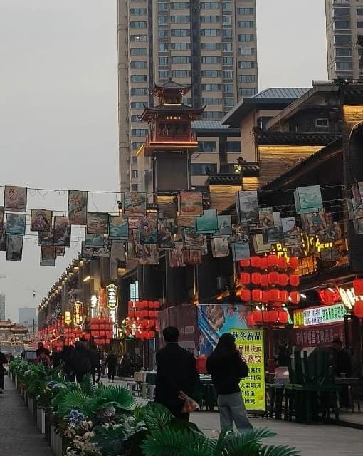 Lantern-lined street, Xi'an