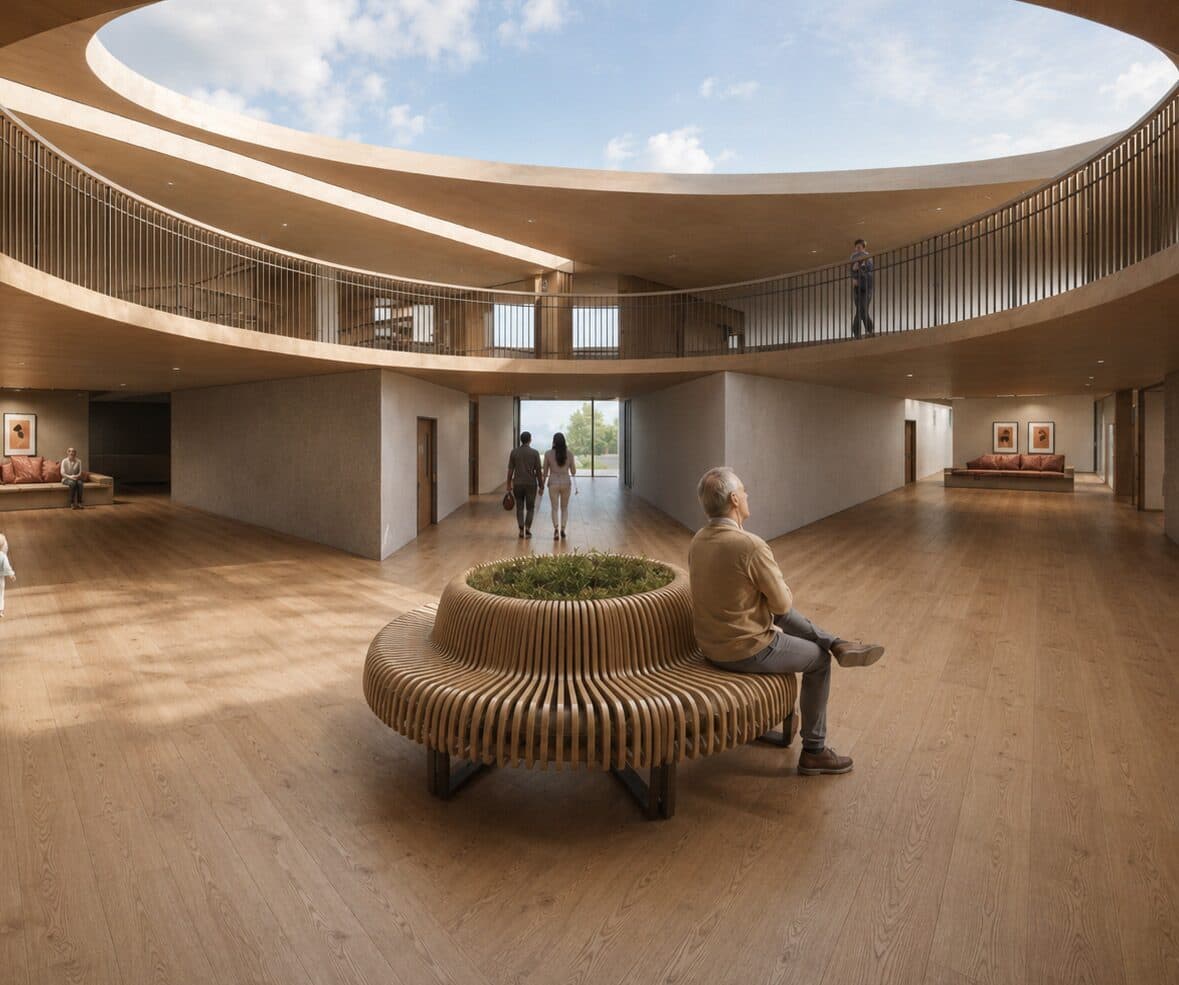 Gathering zone — atrium interior